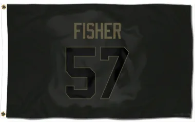 Black Houston Texans Blake Fisher   Service Flag (3 X 5)