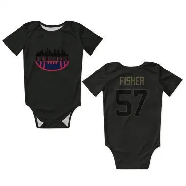 Black Houston Texans Blake Fisher   Service Newborn & Infant Bodysuit