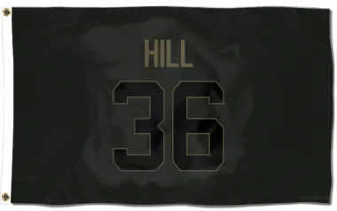 Black Houston Texans Brandon Hill   Service Flag (3 X 5)