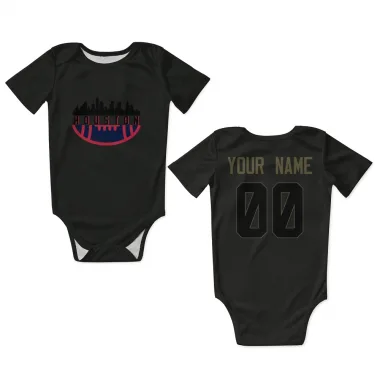 Black Houston Texans Custom    Service Newborn & Infant Bodysuit