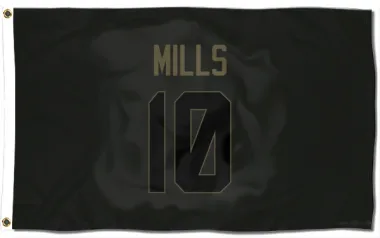 Black Houston Texans Davis Mills   Service Flag (3 X 5)