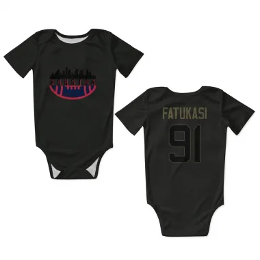 Black Houston Texans Folorunso Fatukasi   Service Newborn & Infant Bodysuit