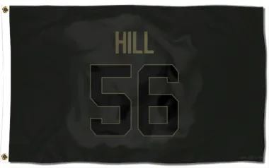 Black Houston Texans Jamal Hill   Service Flag (3 X 5)