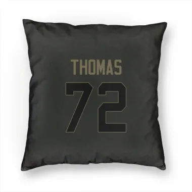 Black Houston Texans Jaylon Thomas   Service Pillow Cover (18 X 18)