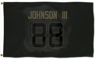 Black Houston Texans Johnny Johnson III   Service Flag (3 X 5)