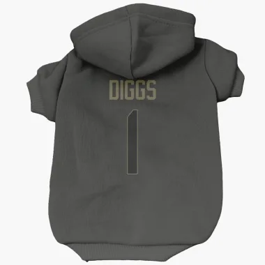 Black Houston Texans Stefon Diggs   Service Dog & Cat Pet Hoodie