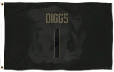 Black Houston Texans Stefon Diggs   Service Flag (3 X 5)