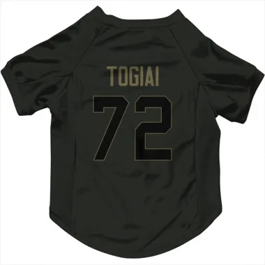 Black Houston Texans Tommy Togiai   Service Dog & Cat Pet Jersey