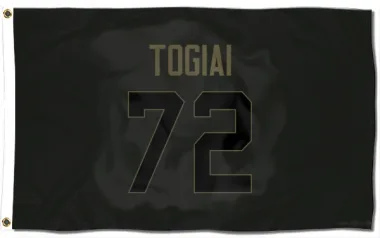 Black Houston Texans Tommy Togiai   Service Flag (3 X 5)