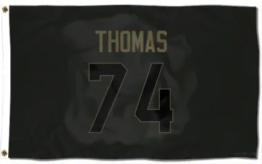 Black Houston Texans Zach Thomas   Service Flag (3 X 5)