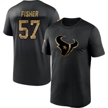 Black Men's Blake Fisher Houston Texans 2020 Salute To Service Performance T-Shirt