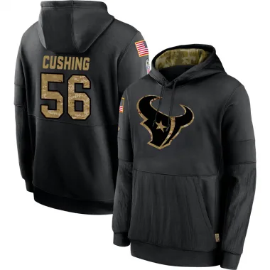 Black Men's Brian Cushing Houston Texans 2020 Salute to Service Sideline Performance Pullover Hoodie