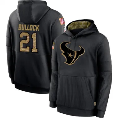 Black Men's Calen Bullock Houston Texans 2020 Salute to Service Sideline Performance Pullover Hoodie