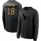 Black Men's Case Keenum Houston Texans 2020 Salute To Service Sideline Performance Long Sleeve T-Shirt