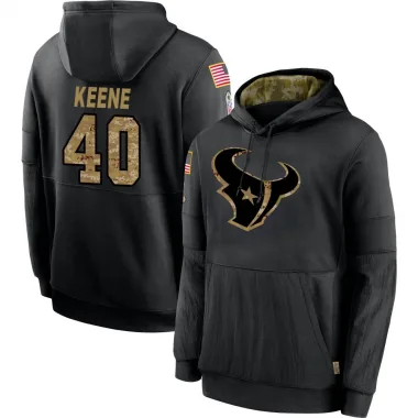 Black Men's Dalton Keene Houston Texans 2020 Salute to Service Sideline Performance Pullover Hoodie