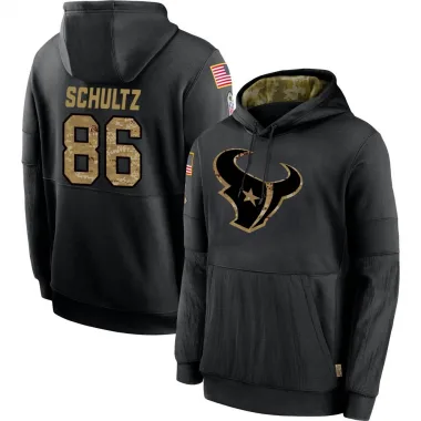 Black Men's Dalton Schultz Houston Texans 2020 Salute to Service Sideline Performance Pullover Hoodie