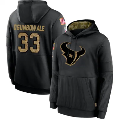 Black Men's Dare Ogunbowale Houston Texans 2020 Salute to Service Sideline Performance Pullover Hoodie