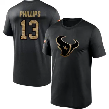 Black Men's Del'Shawn Phillips Houston Texans 2020 Salute To Service Performance T-Shirt