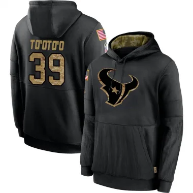 Black Men's Henry To'oTo'o Houston Texans 2020 Salute to Service Sideline Performance Pullover Hoodie