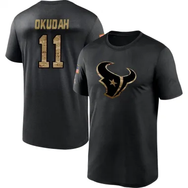 Black Men's Jeff Okudah Houston Texans 2020 Salute To Service Performance T-Shirt