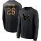 Black Men's J.J. Taylor Houston Texans 2020 Salute To Service Sideline Performance Long Sleeve T-Shirt