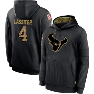 Black Men's Kamari Lassiter Houston Texans 2020 Salute to Service Sideline Performance Pullover Hoodie