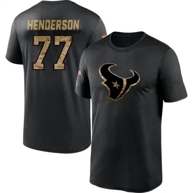 Black Men's LaDarius Henderson Houston Texans 2020 Salute To Service Performance T-Shirt