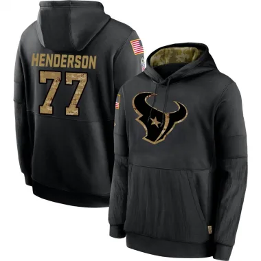 Black Men's LaDarius Henderson Houston Texans 2020 Salute to Service Sideline Performance Pullover Hoodie