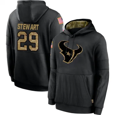 Black Men's M.J. Stewart Houston Texans 2020 Salute to Service Sideline Performance Pullover Hoodie