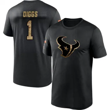 Black Men's Stefon Diggs Houston Texans 2020 Salute To Service Performance T-Shirt