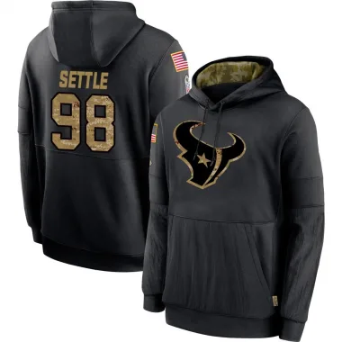 Black Men's Tim Settle Jr. Houston Texans 2020 Salute to Service Sideline Performance Pullover Hoodie