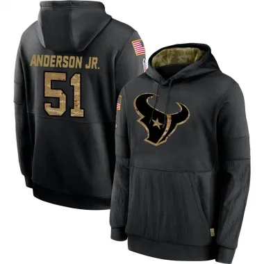 Black Men's Will Anderson Jr. Houston Texans 2020 Salute to Service Sideline Performance Pullover Hoodie