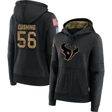 Black Women's Brian Cushing Houston Texans 2020 Salute to Service Sideline Performance Pullover Hoodie