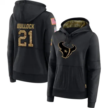 Black Women's Calen Bullock Houston Texans 2020 Salute to Service Sideline Performance Pullover Hoodie