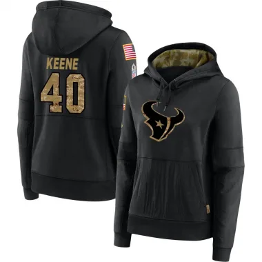 Black Women's Dalton Keene Houston Texans 2020 Salute to Service Sideline Performance Pullover Hoodie