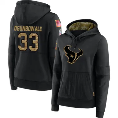 Black Women's Dare Ogunbowale Houston Texans 2020 Salute to Service Sideline Performance Pullover Hoodie