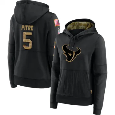 Black Women's Jalen Pitre Houston Texans 2020 Salute to Service Sideline Performance Pullover Hoodie