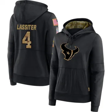 Black Women's Kamari Lassiter Houston Texans 2020 Salute to Service Sideline Performance Pullover Hoodie