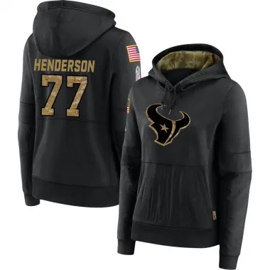 Black Women's LaDarius Henderson Houston Texans 2020 Salute to Service Sideline Performance Pullover Hoodie