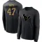 Black Youth Andrew Beck Houston Texans 2020 Salute To Service Sideline Performance Long Sleeve T-Shirt