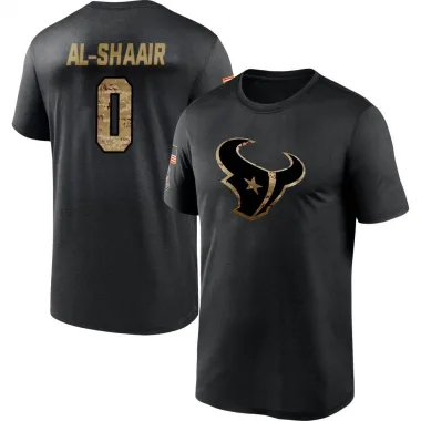 Black Youth Azeez Al-Shaair Houston Texans 2020 Salute To Service Performance T-Shirt