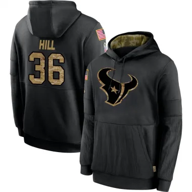 Black Youth Brandon Hill Houston Texans 2020 Salute to Service Sideline Performance Pullover Hoodie