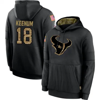 Black Youth Case Keenum Houston Texans 2020 Salute to Service Sideline Performance Pullover Hoodie