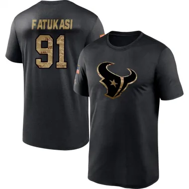 Black Youth Folorunso Fatukasi Houston Texans 2020 Salute To Service Performance T-Shirt