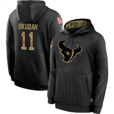 Black Youth Jeff Okudah Houston Texans 2020 Salute to Service Sideline Performance Pullover Hoodie