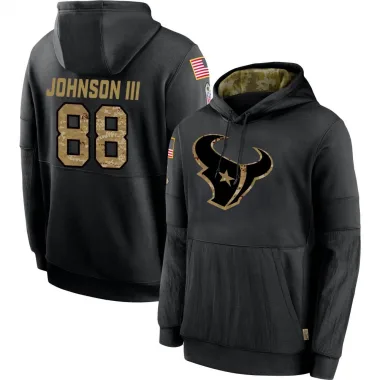 Black Youth Johnny Johnson III Houston Texans 2020 Salute to Service Sideline Performance Pullover Hoodie