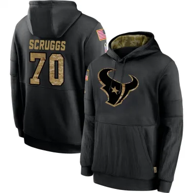 Black Youth Juice Scruggs Houston Texans 2020 Salute to Service Sideline Performance Pullover Hoodie