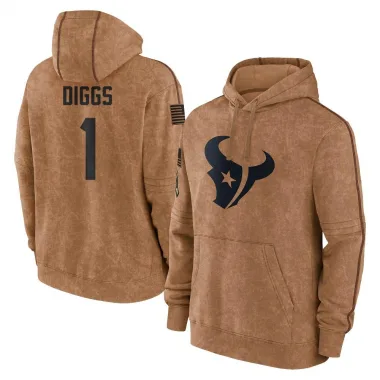 Brown Men's Stefon Diggs Houston Texans 2023 Salute To Service Club Pullover Hoodie