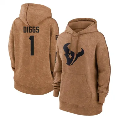 Brown Women's Stefon Diggs Houston Texans 2023 Salute To Service Pullover Hoodie