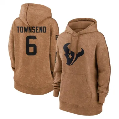 Brown Women's Tommy Townsend Houston Texans 2023 Salute To Service Pullover Hoodie